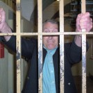 Photo:Our secretary (Sid) at last where he should be - "behind bars"