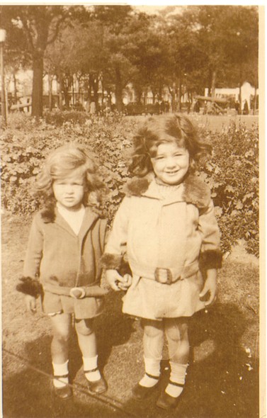 Photo:Me and my sister, Sylvia Bligh, in Steine Gardens, c1930