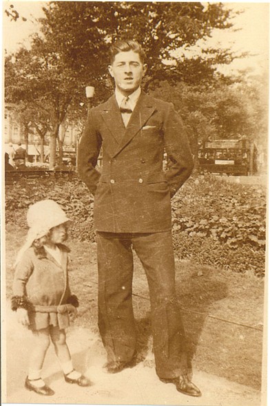 Photo:Me with my father Charles Frederick Bligh, Steine Gardens c1930