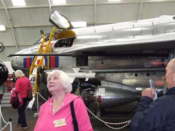 Photo:Three of our troop with an English Electric Lightning F53 in the background