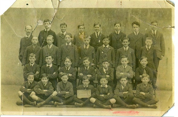 Photo:Class at Pelham Street School approx 1919. 2nd row from top, 3rd from right Charles Frederick Bligh
