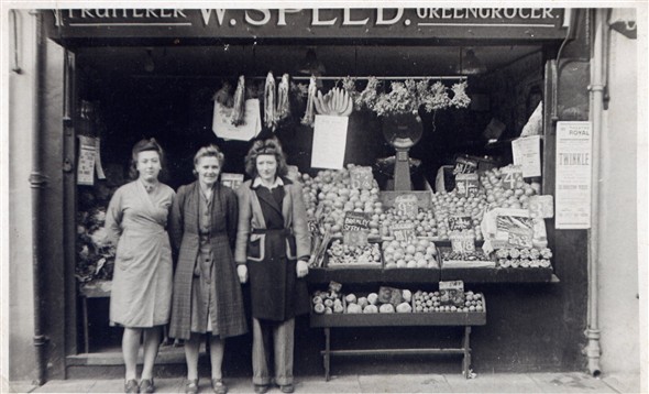 Photo:Our shop (1 Sydney Street) during the 2nd World War. ( ?, Mum, Lorna).
