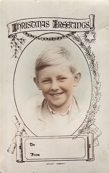 Photo:Christmas photo of charles coverdale as a boy at the Senior Girls School in Pelham Street