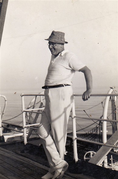 Photo:Uncle Victor on board ferry to France