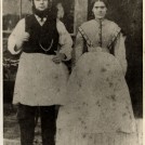 Photo:Thomas Burtenshaw, 10/9/1841 and wife Sarah Burtenshaw nee Barnard, 1839, outside The Wellcome Brothers, Fishmarket Hard, Brighton, 1867